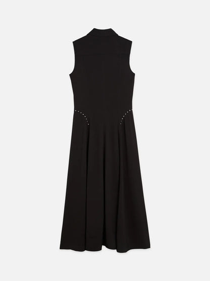 Studded Button Midi Dress