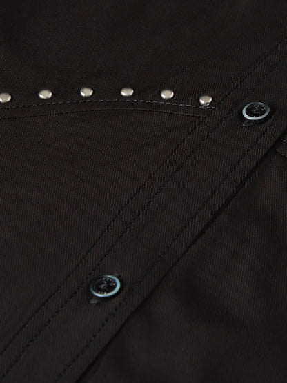 Studded Button Midi Dress