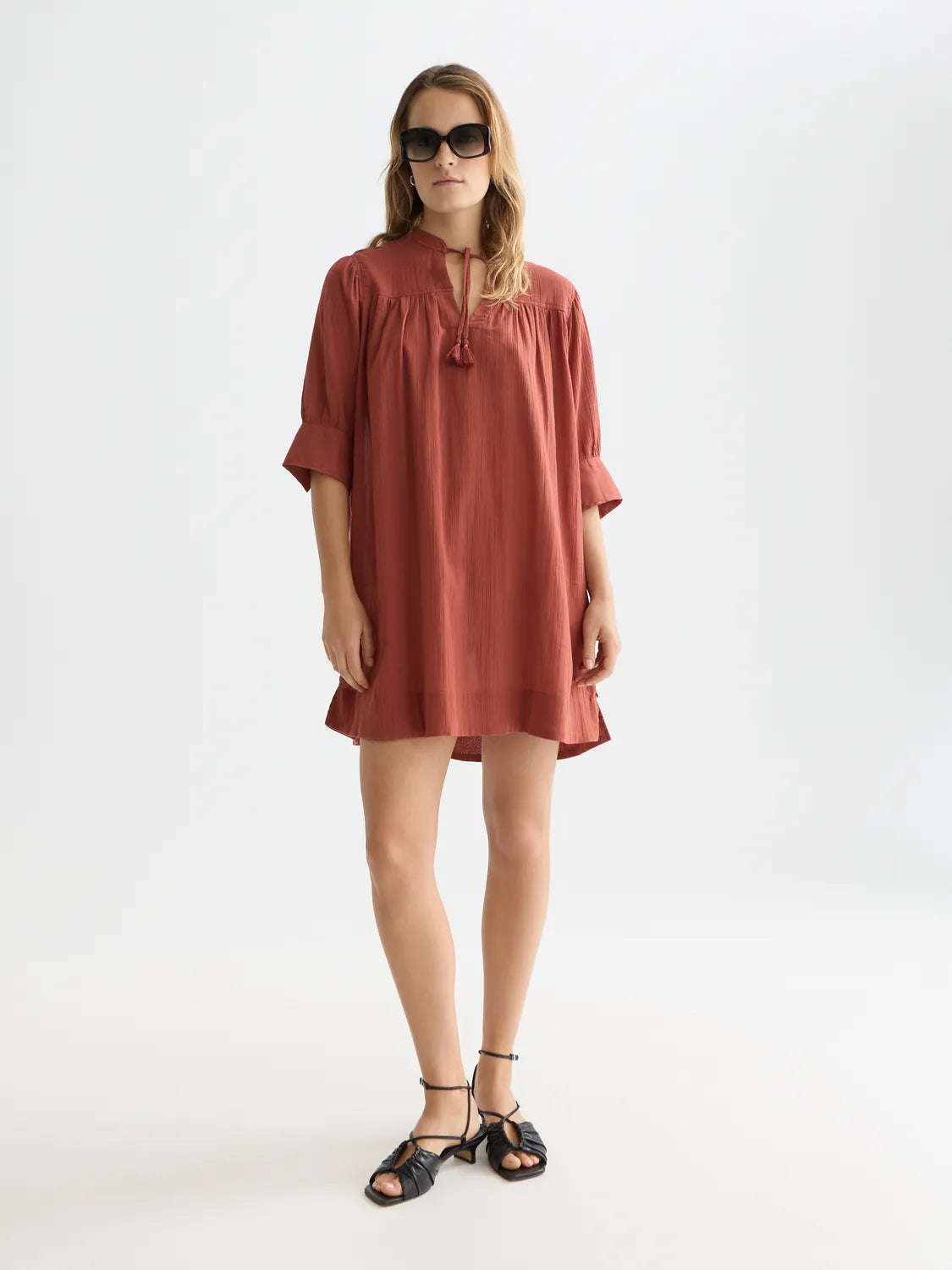 Mini Gathered Sleeve Dress