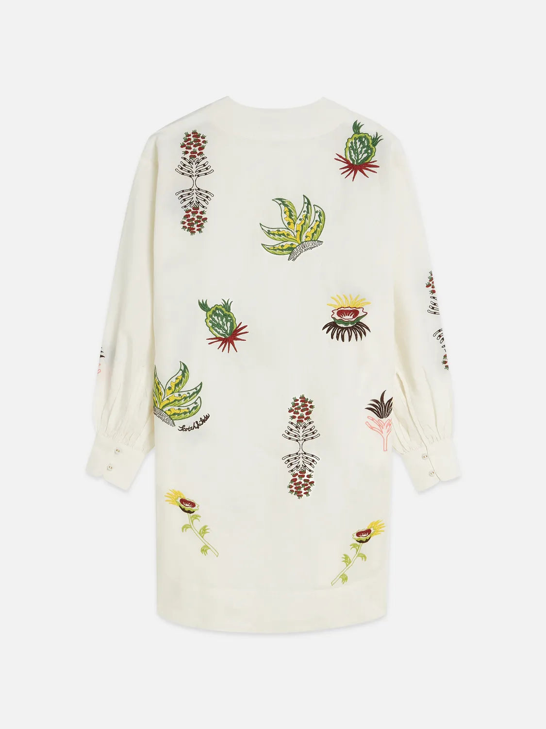 Embroidered Short Bib Dress