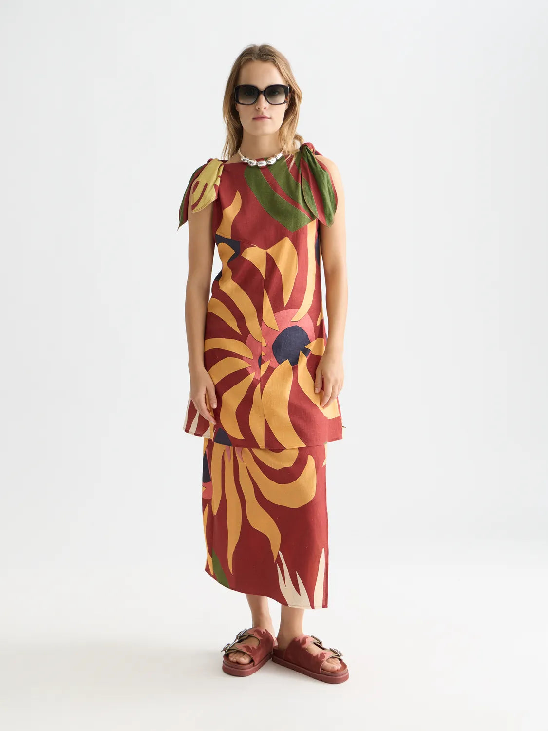 Printed Mini Tie Dress