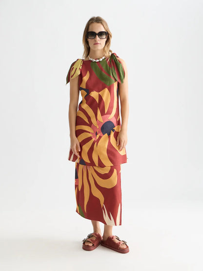 Printed Mini Tie Dress