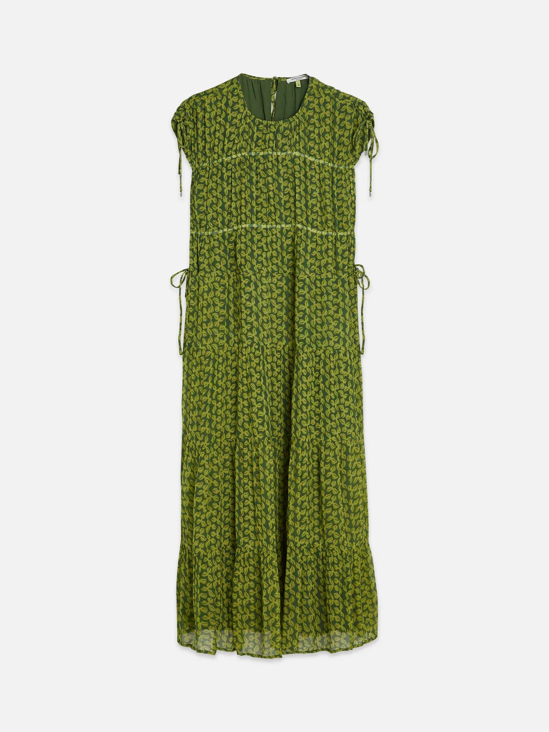 Tiered Printed Chiffon Midi Dress