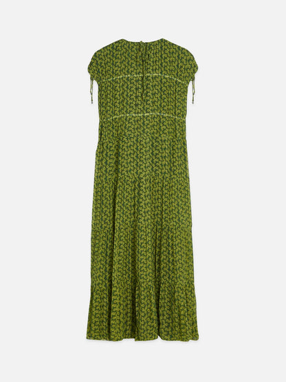 Tiered Printed Chiffon Midi Dress