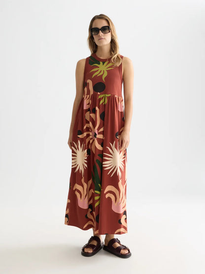 Printed Tank Midi Dress