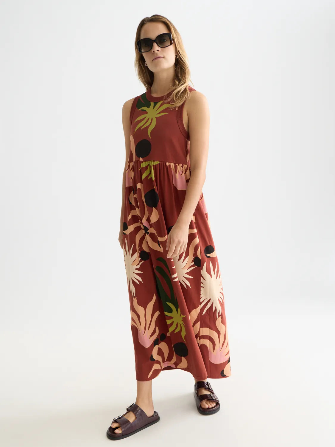 Printed Tank Midi Dress