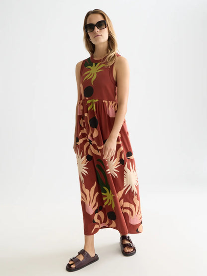 Printed Tank Midi Dress