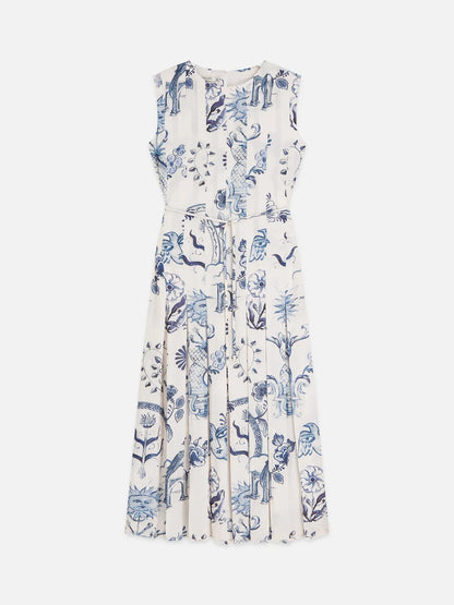 Scotch & Soda x Royal Delft Printed Pleated Ankle Length Dress