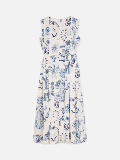 Scotch & Soda x Royal Delft Printed Pleated Ankle Length Dress