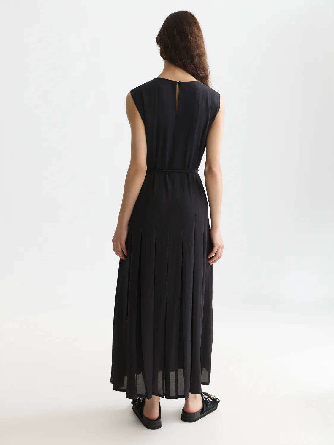 Pleated Ankle Length Dress