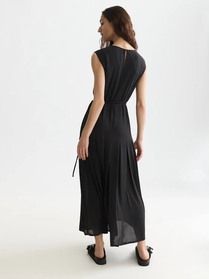 Pleated Ankle Length Dress