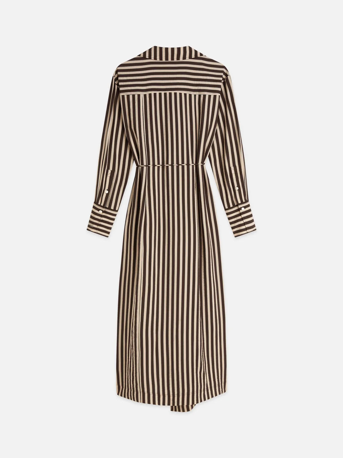 Striped Wrap Ankle Length Dress