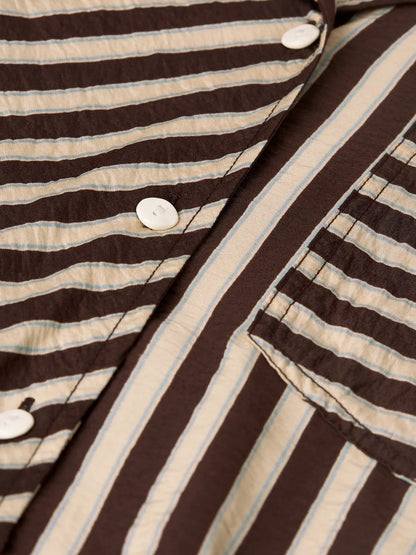 Striped Wrap Ankle Length Dress