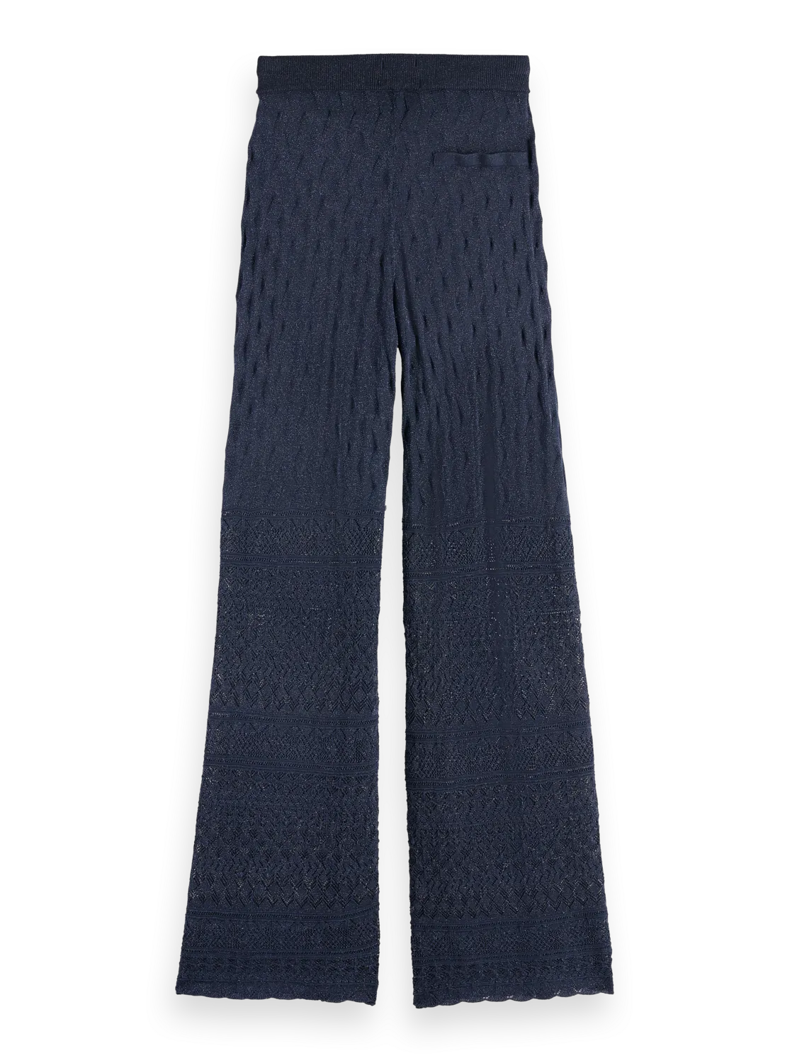 Metallic Pointelle Knit Trouser