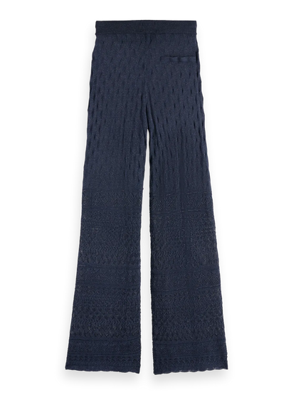 Metallic Pointelle Knit Trouser