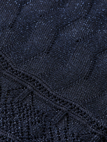 Metallic Pointelle Knit Trouser