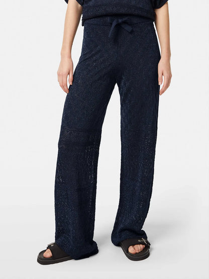 Metallic Pointelle Knit Trouser