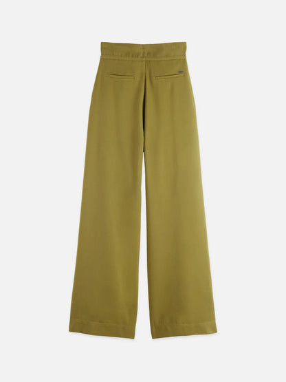 June - High Rise Wide Leg Twill Paperbag Pants