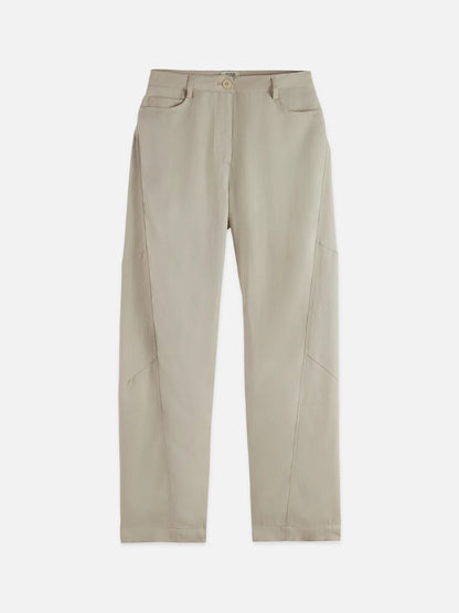 Lotus - High Rise Barrel Leg Twill Pants
