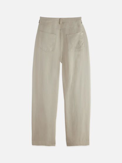 Lotus - High Rise Barrel Leg Twill Pants