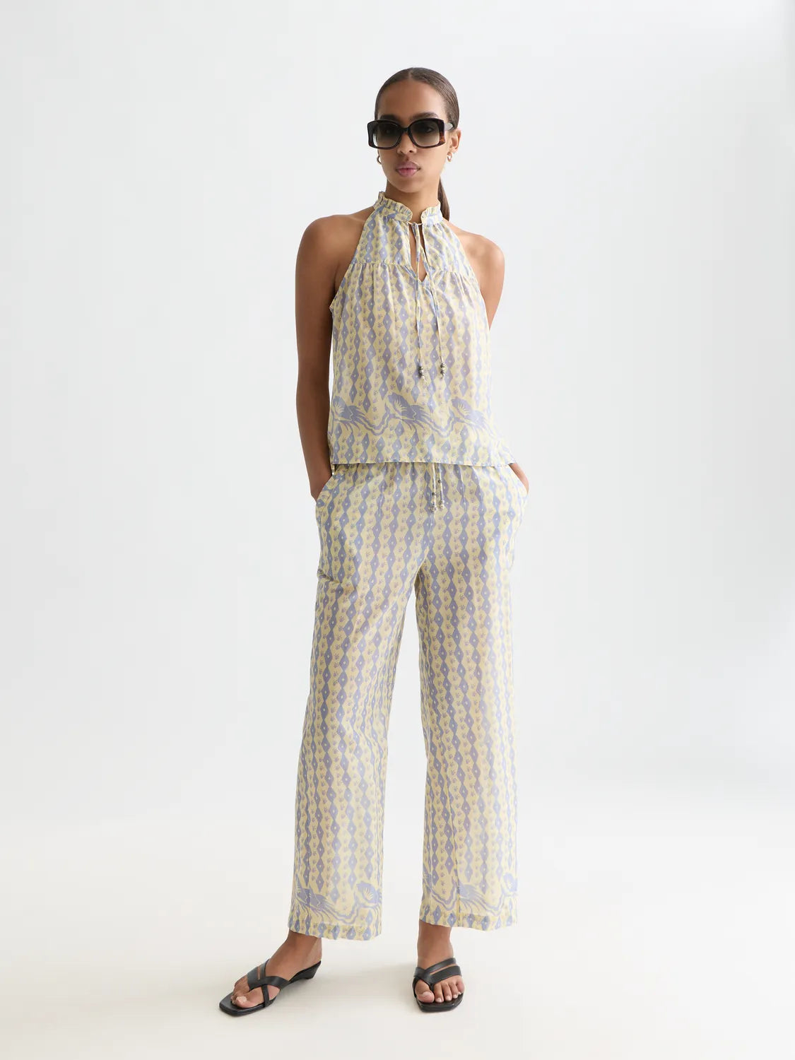 Gia - All Over Printed Cotton Voile Pants