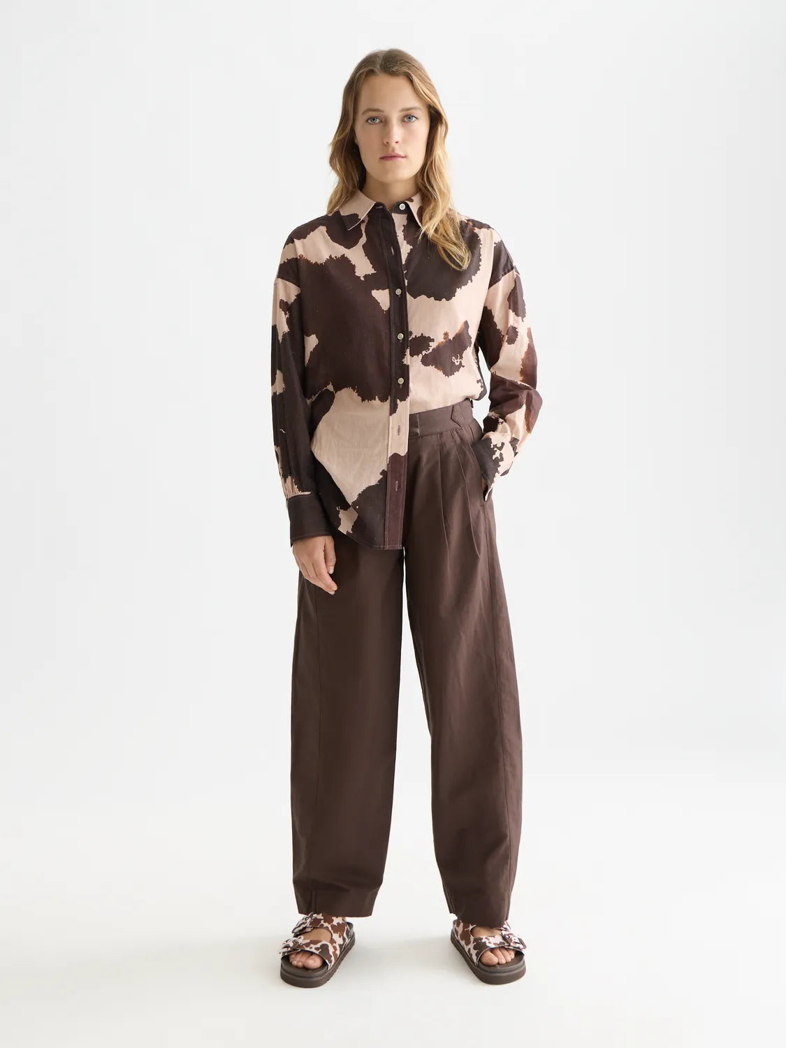 Quinn - Mid Rise Wide Leg Linen Cotton Pants