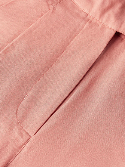 Quinn - Mid Rise Wide Leg Linen Cotton Pants