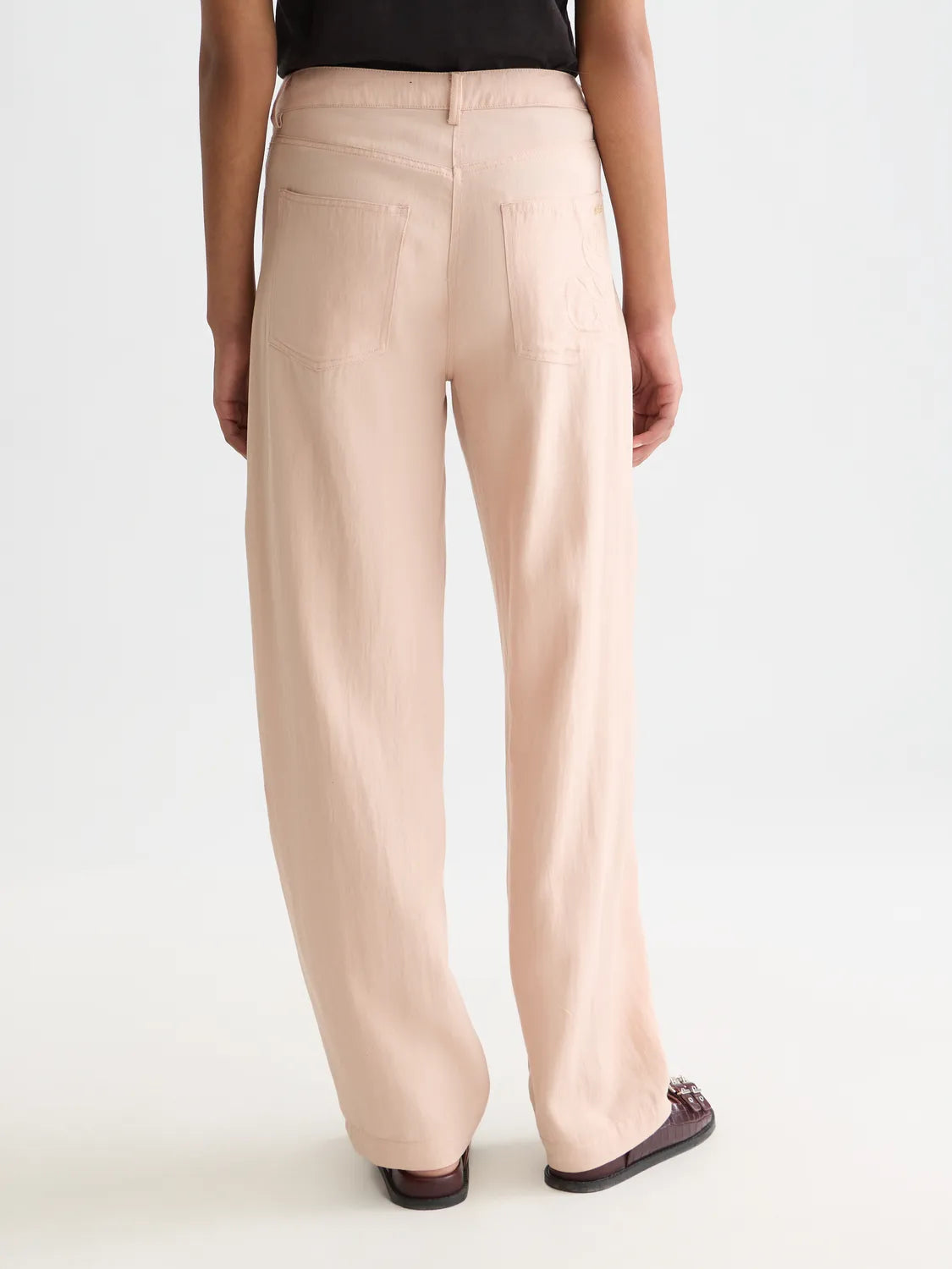 Lotus - Twill High Rise Barrel Leg Pants