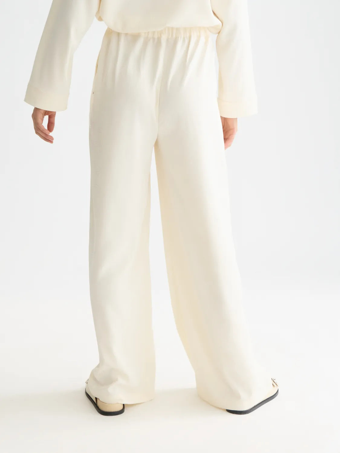 Eleni - Jaquard High Rise Wide Leg Pyjama Pants