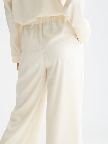 Eleni - Jaquard High Rise Wide Leg Pyjama Pants