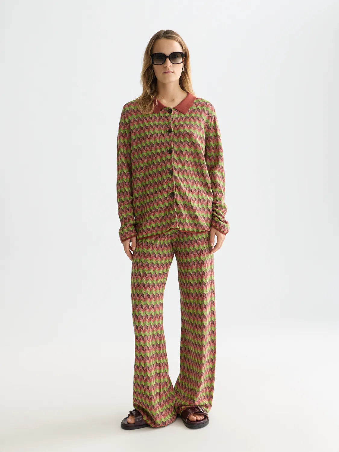 Chevron Knitted Trousers