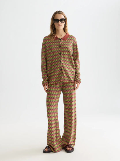 Chevron Knitted Trousers