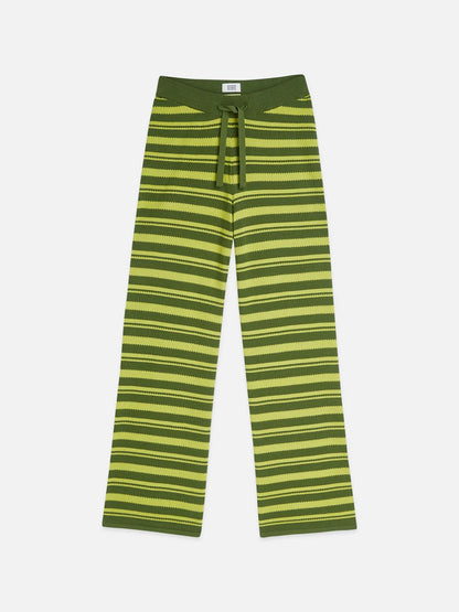Textured Stripe Knitted Trousers