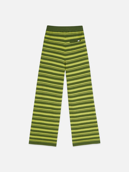 Textured Stripe Knitted Trousers