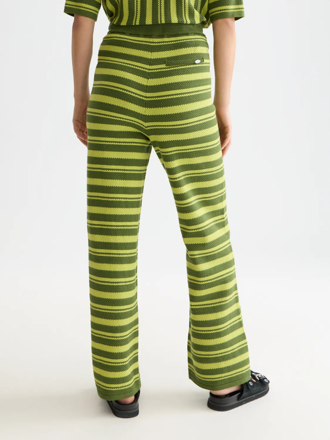 Textured Stripe Knitted Trousers