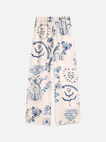 Scotch & Soda x Royal Delft Gia Mid-Rise Wide-Leg Printed Pants