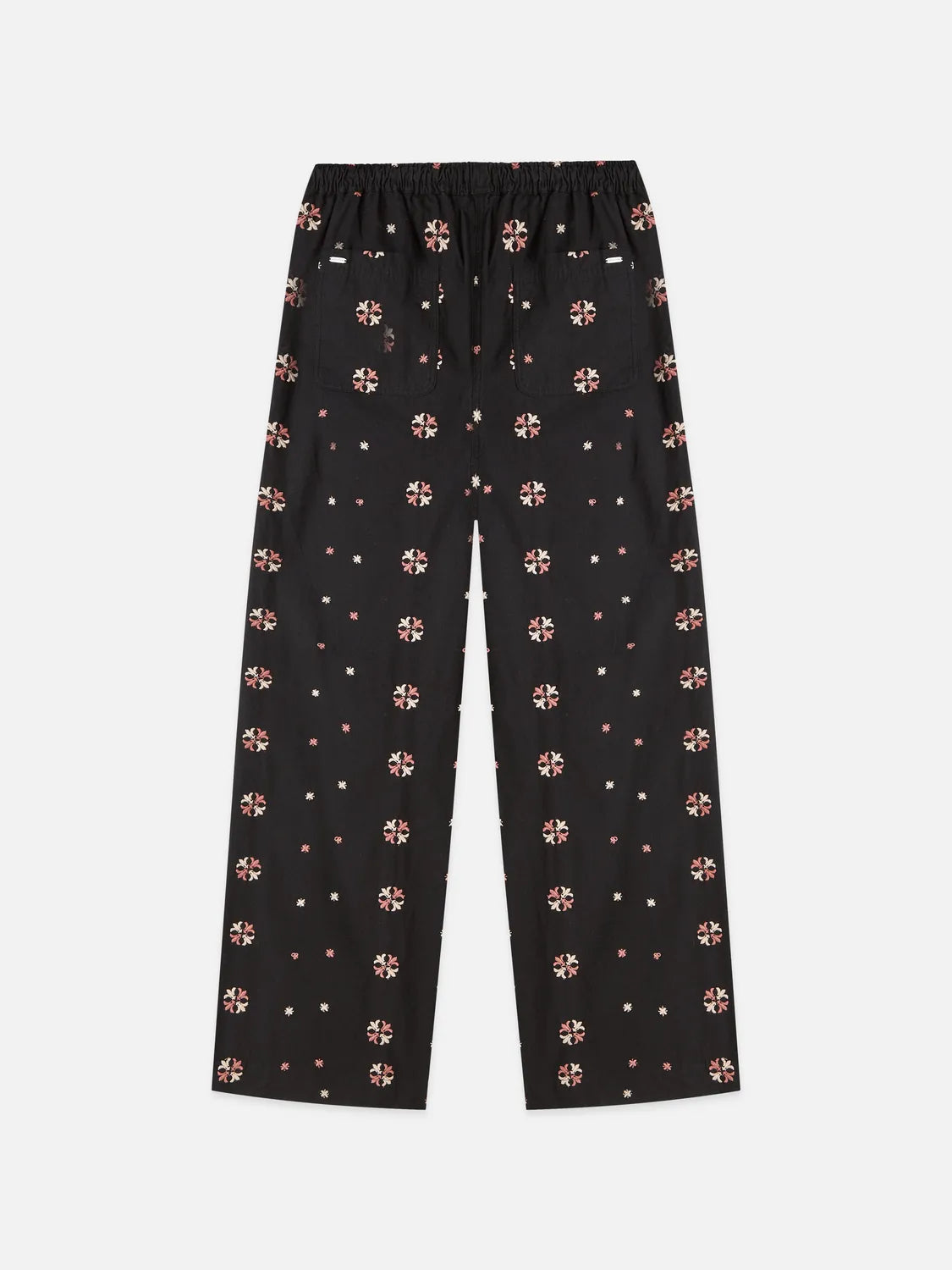 Noa High-Rise Wide-Leg Embroidered Pull-On Pants