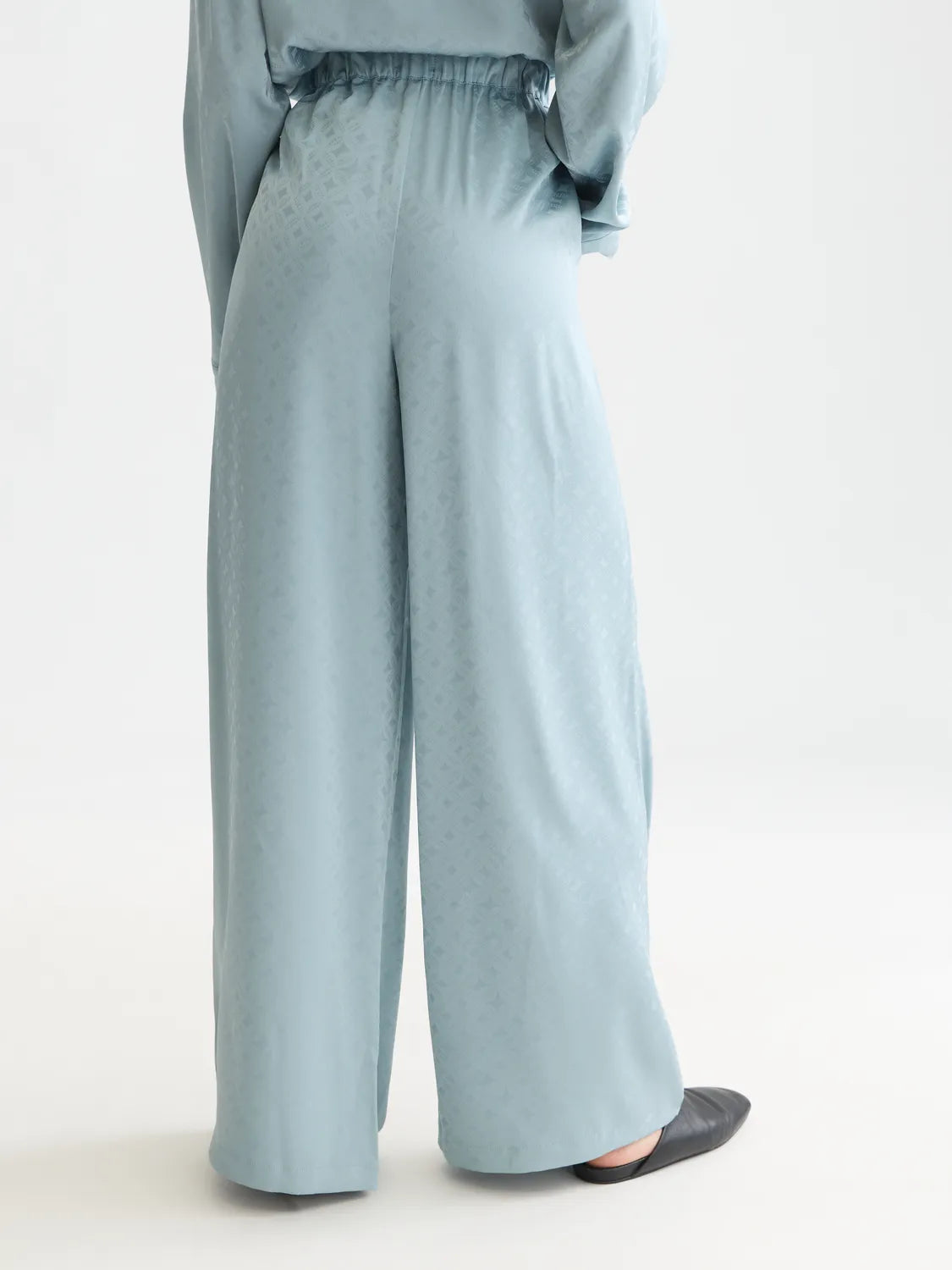 Eleni - High-Rise Wide-Leg Jacquard Pants