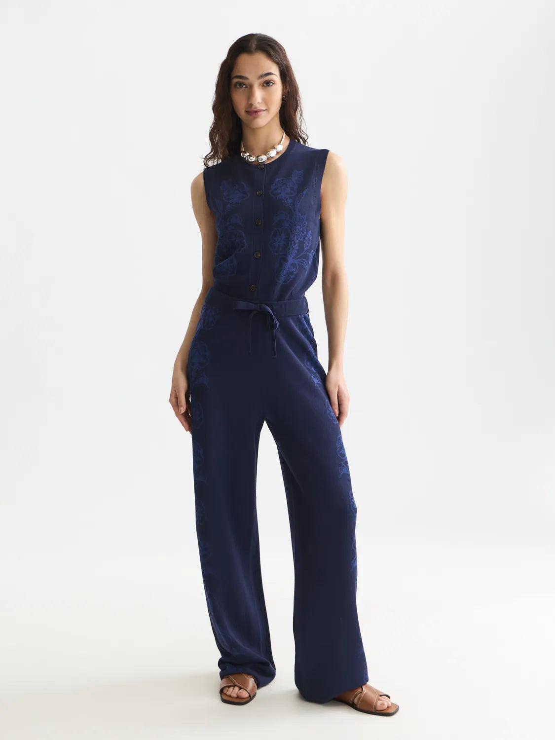 Jacquard Knitted Relaxed-Fit Trousers