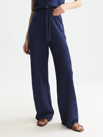 Jacquard Knitted Relaxed-Fit Trousers