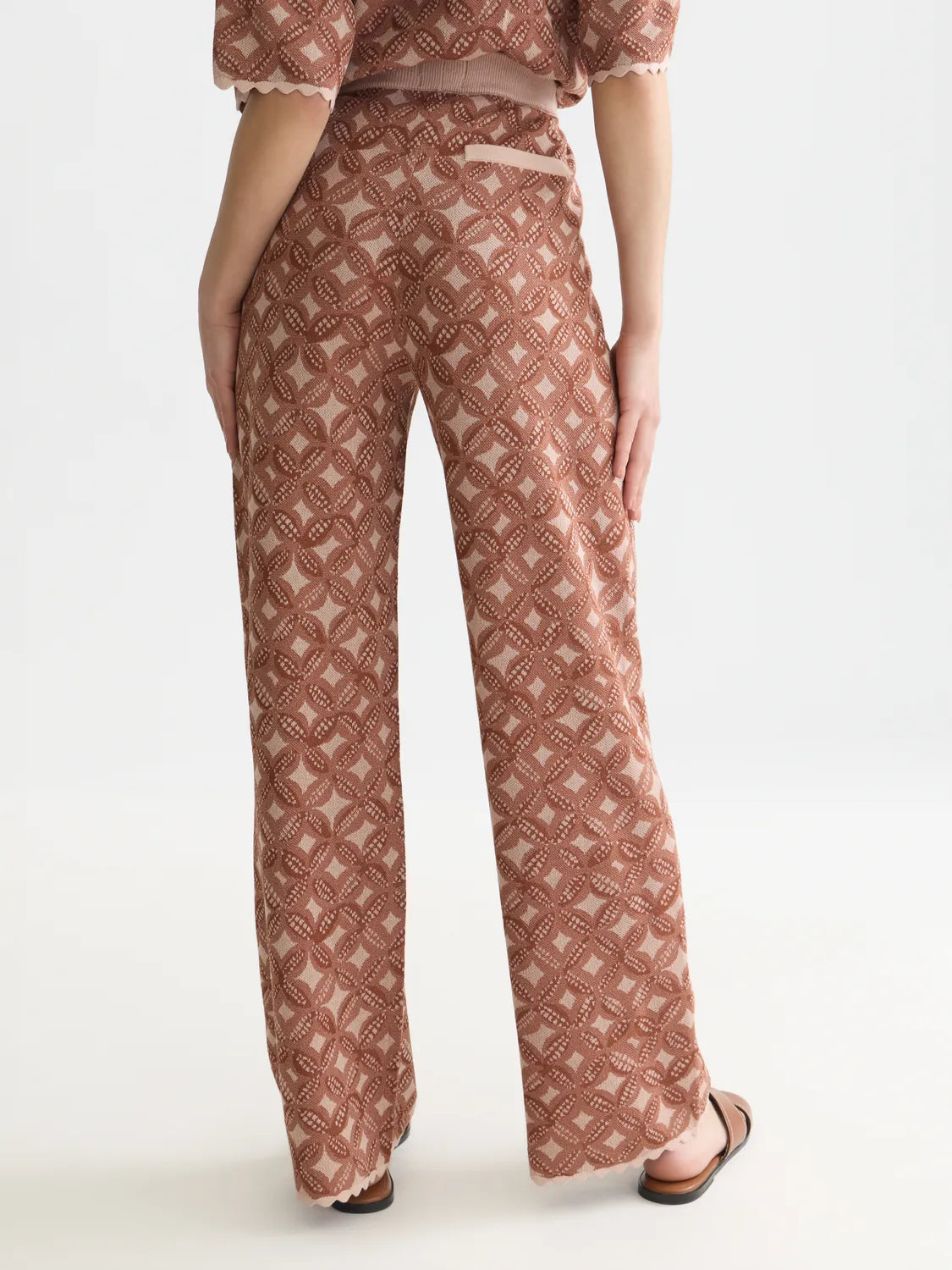 Jacquard Knitted Relaxed-Fit Trousers
