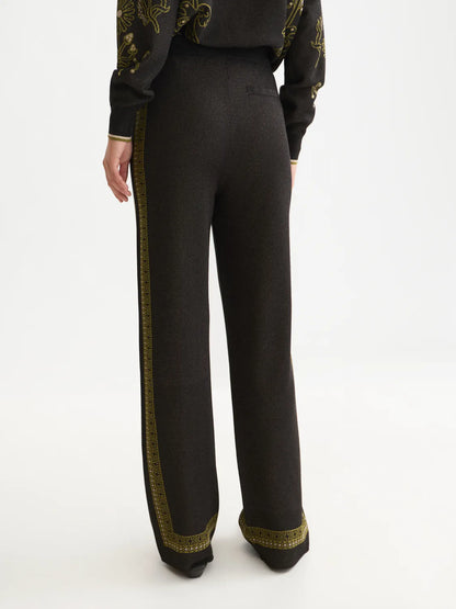Jacquard Knitted Relaxed-Fit Trousers