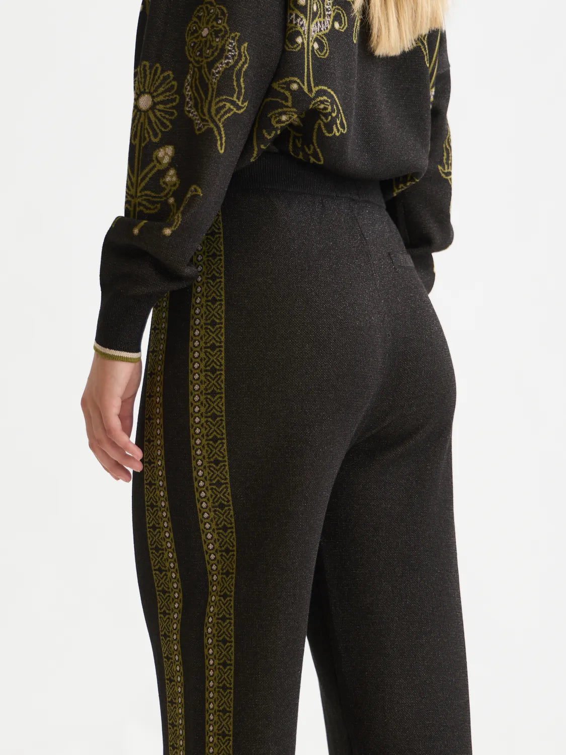 Jacquard Knitted Relaxed-Fit Trousers