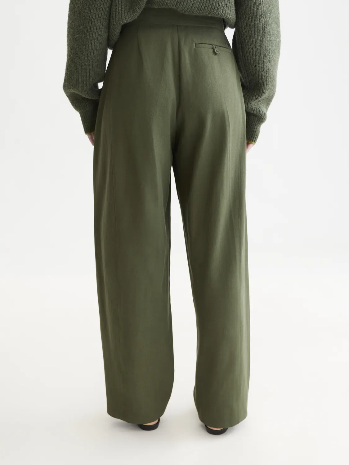 Quinn - Mid-Rise Wide-Leg Gabardine Pants