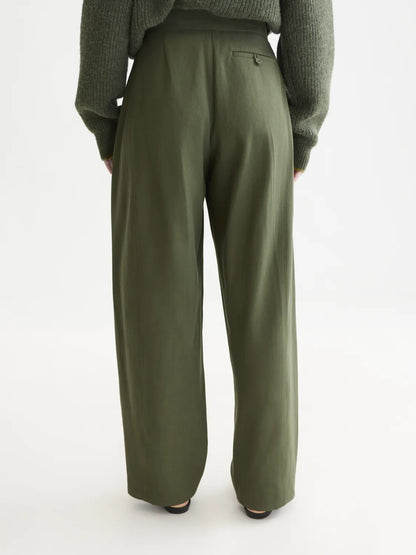 Quinn - Mid-Rise Wide-Leg Gabardine Pants