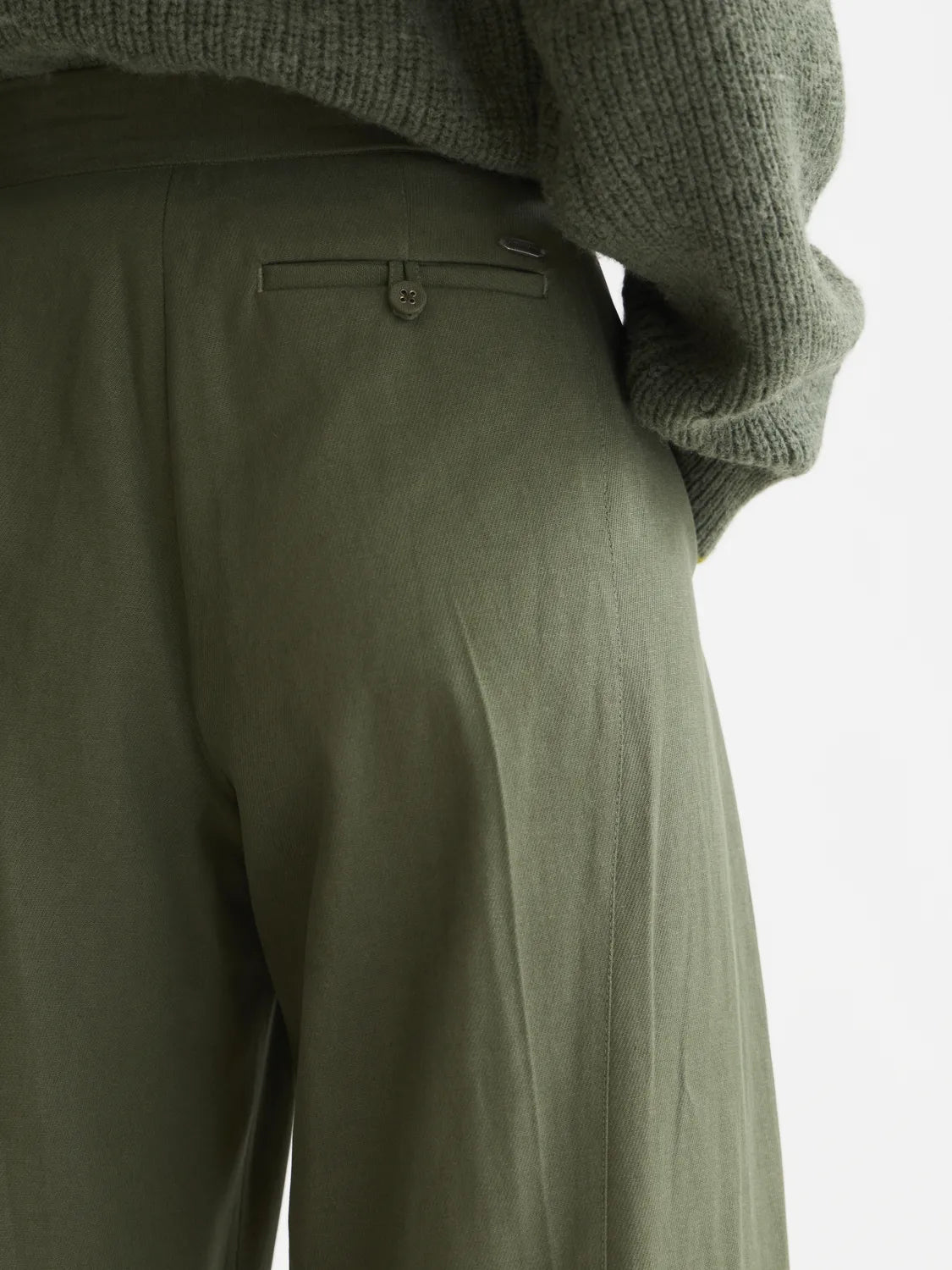 Quinn - Mid-Rise Wide-Leg Gabardine Pants