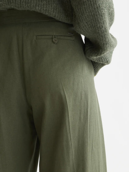 Quinn - Mid-Rise Wide-Leg Gabardine Pants