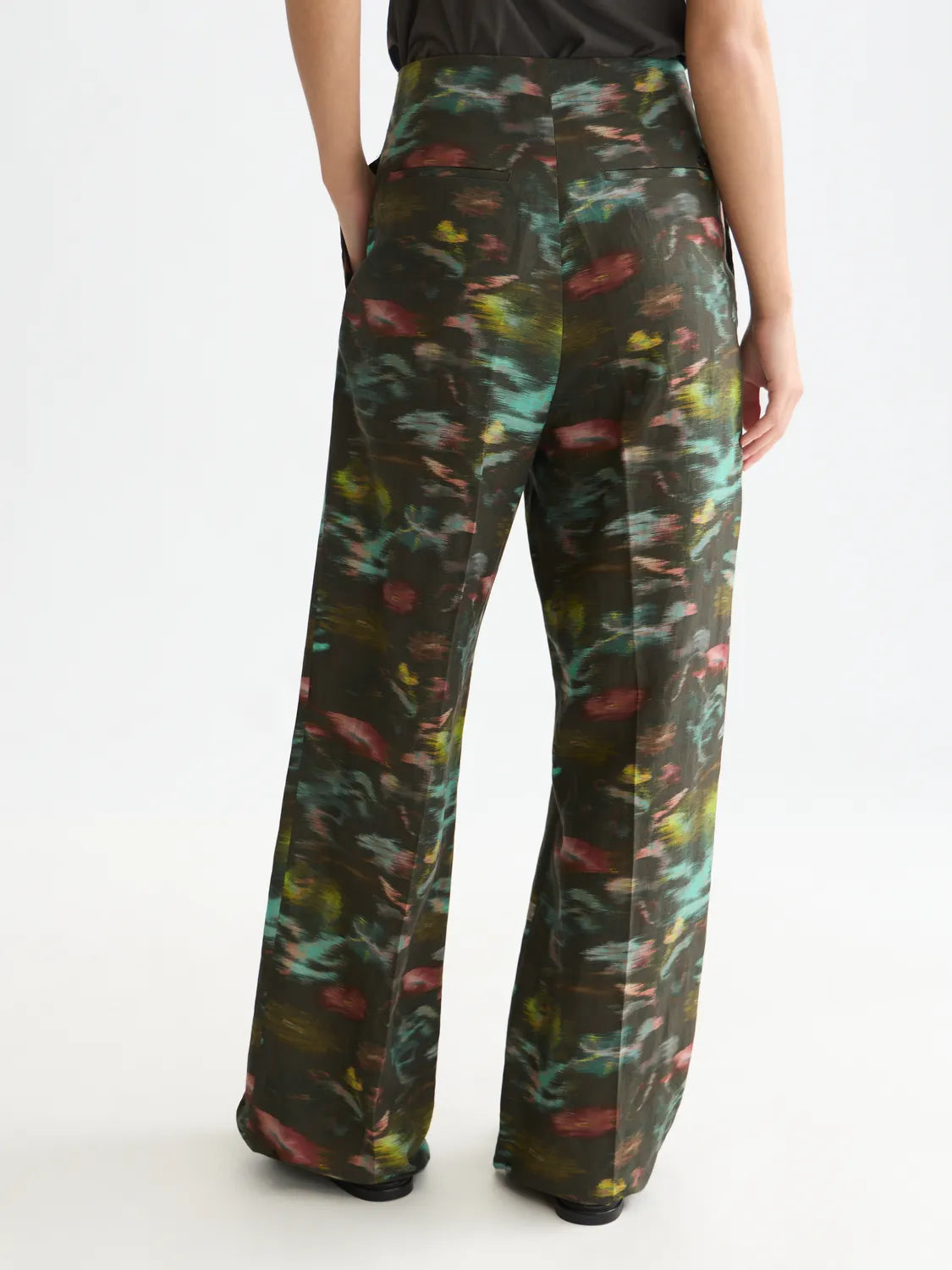 Lou - High-Rise Wide-Leg Printed Pants