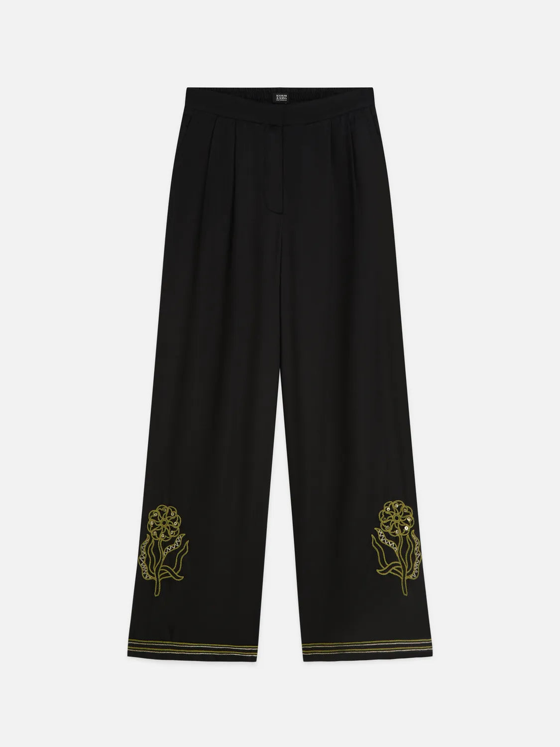 Eleni - High-Rise Wide-Leg Embellished Pants