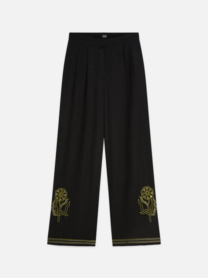 Eleni - High-Rise Wide-Leg Embellished Pants